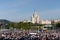 People on the action `Immortal Regiment` on Vasilyevsky Descent of Moscow