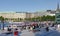 People at the Alster lake in Hamburg