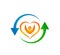 People arrow rotating logo lovely icon parent kids love parenting care symbol icon.