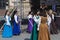 People in authentic historical clothing at a medieval festival Michael le Brave  Mihai Viteazul .