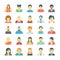 People Avatars Colored Vector Icons 3