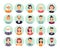 People avatars genealogical family tree elements isolated icons