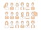 People avatars. Line person portraits, diverse man woman id images for site forum app vector collection