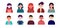 People avatars man and woman characters faces for social media profile, user avatar