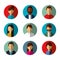 People avatars social media characters round icons