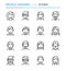 People avatars thin line icon set. Editable stroke.