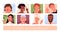 People avatars for video conference and social media chat, young girl and boy user faces