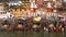 People at the bank of the ganges river