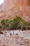 People bath in a canyon