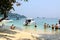 People bathing on the beach on Hong island in Koh Chang, Thailand