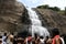 People bathing kutralam waterfalls in India, Tamil Nadu, Kutralam.