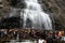 People bathing kutralam waterfalls in India, Tamil Nadu, Kutralam.