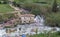 People bathing in natural spa of the hot Mill waterfalls of cascate dele Mulino. Grosseto, Tuscany,