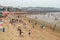 People bathing at the Qingdao city beach, Shandong province, China