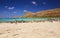 People on the beach of Balos, the Crete island