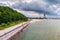 People on the beach at Baltic Sea in Gdynia, Poland