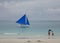 People on beach in Boracay island, Philippines