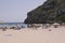 People at beach of Cala En Porter