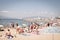 People on the beach in Cannes, France
