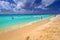 People on the beach of Playacar at Caribbean Sea