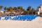 People on the beach of Playacar at Caribbean Sea, Mexico