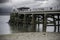 People on Beaumaris pier, North Wales,Uk.