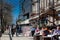 People at the beautiful Danube Promenade on early spring day