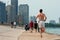 People Being Active Along Chicago Shoreline