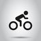 People on bicycle sign icon in flat style. Bike vector illustration on isolated background. Men cycling business concept