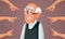 People Blaming Senior Old Man Vector Cartoon Illustration