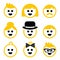 People with blond hair icons set
