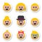 People with blond hair icons set