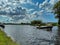 People on boat on dutch river