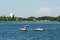 People Boat Ride On Herastrau Lake