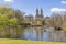 People boating in The lake at Central Park on nice weather day in New York