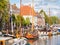 People and boats during Admiralty Days of Dokkum, Friesland, Net