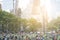 People in Bryant Park in Manhattan, New York City