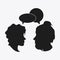 People bubble head silhouette design