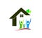 People Buildings roof of house Home logo real estate construction residential symbol vector icon.