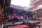 People burn incense pray in tzu chi temple