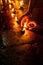 People burning oil lamps as religious ritual in Hindu temple