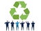 people of business discuss brainstorming recycling symbol of recycle eco friendly environmental protection