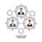 People business teamwork gears collaboration poster