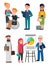 People and Business Work, Vector Illustration