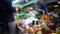 People buying fruit at local food market, healthy eating, seasonal shopping