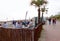 People at cafe on Eastbourne promenade