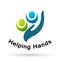 People care children Helping hands world giving hands  open caring hands logo icon vector