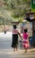 People carry goods on the head in Bagan, Myanmar