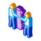 People carry rolled carpet isometric icon vector illustration