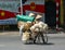 People carrying goods on street in Dalat, Vietnam